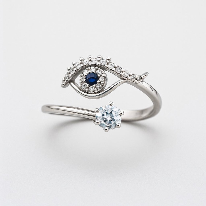 Seeing Eye Rings All Seeing Eye Ring Sterling Silver - Adjustable Open Design - Etsy ...