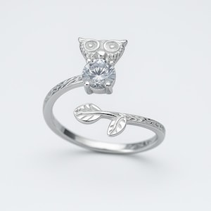 Owl Ring 925 Sterling Silver / Bird Ring Silver / Nature Ring