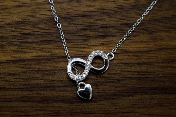 Collana Donna Argento 925 Con Ciondolo Cuore Infinito E Zircone – Idea Regalo Per Fidanzata O Mamma - 2