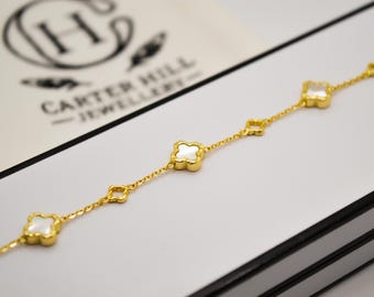 Four Leaf Clover Bracelet – Gold Plated Sterling Silver