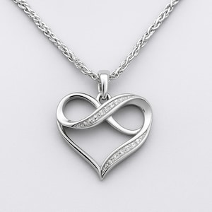 Heart Necklace 925 Sterling silver / Silver Infinity Necklace / Womens Heart and Infinity Jewellery / Gift For Her / Summer necklace