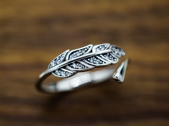Etsy feather shop ring