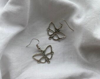 silver butterfly earrings