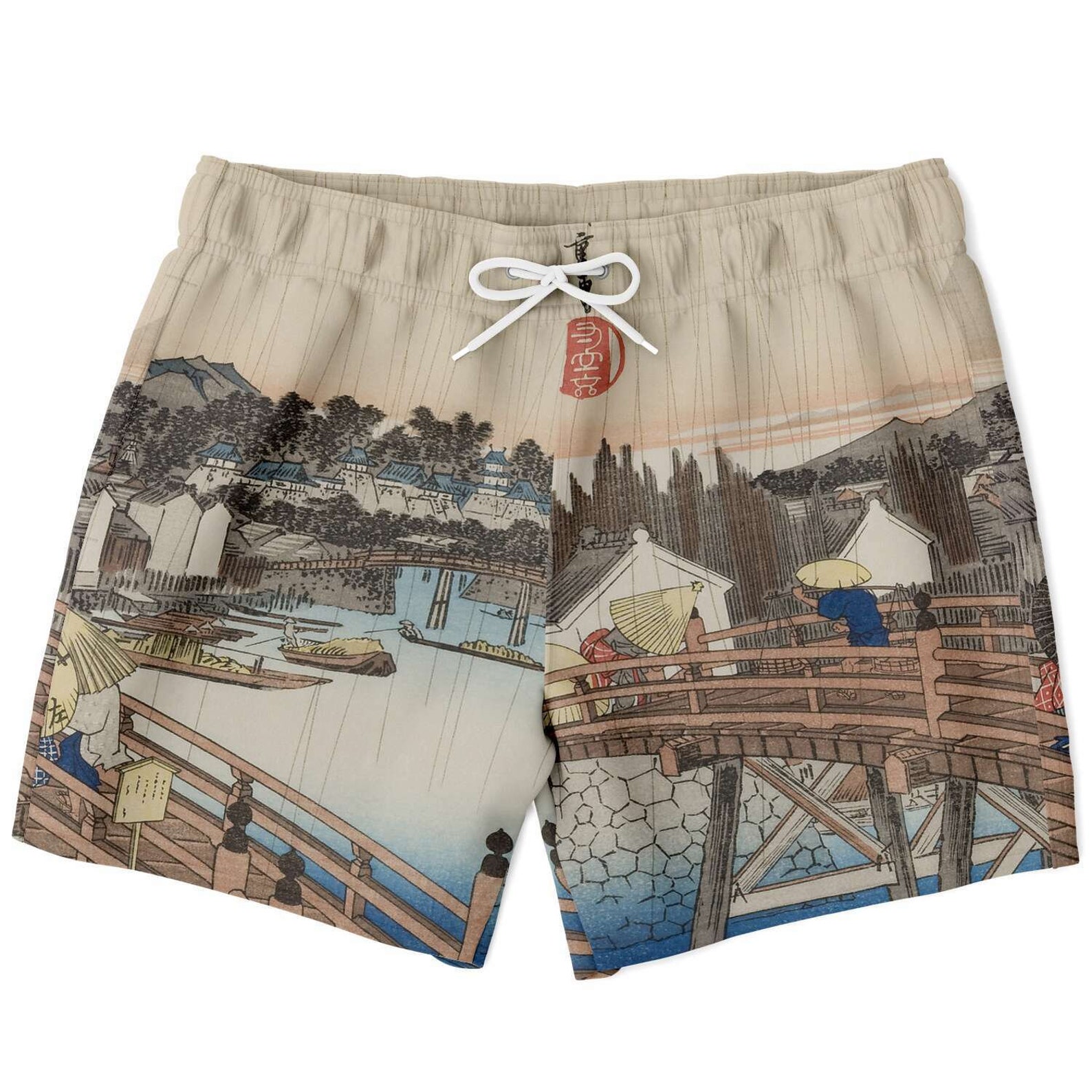 Ukiyoe Reprint Swim Trunks Vintage Japanese Woodblock Print Etsy