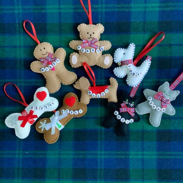 Handmade Personalised Christmas decorations