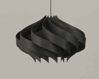 Black Pendant Light | Chandelier | Scandinavian | Ceiling Lampshade | Wood | Matte Black