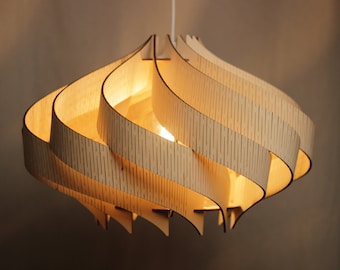 Wood Pendant Light | Birch Plywood | Chandelier | Light Fixture | Scandinavian Lamp | Wood Ceiling Lamp