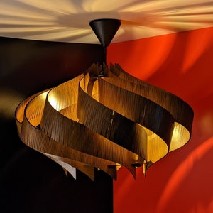 Chandelier | FREYA | Wood Lamp | Scandinavian Style Lamp | Wood Ceiling Lamp | Teak
