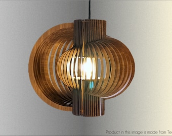 Wooden Pendant Lampshade | AYTOYON | Wood Lamp | Scandinavian Style Lamp | Wood Ceiling Lamp