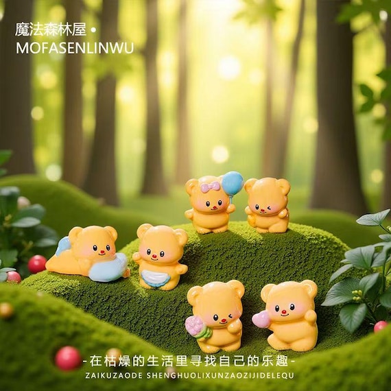 Resin Bonsai Suiseki Micro Landscape Decorationlittle Bear Family - Etsy