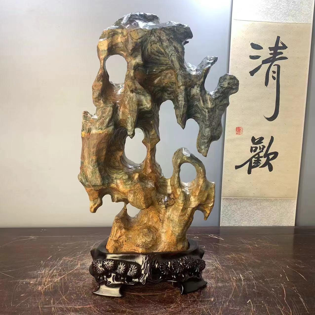 馬蹄石 夕凪観音 石仙 姿石 盆石(A598) 馬蹄石 夕凪観音 石仙 姿石 盆石(A598)