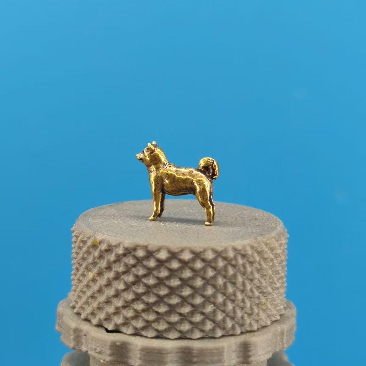 古銅 小狗 置物(K-A814) Copper Bonsai Suiseki Micro Landscape Decoration：akita Inu Dog