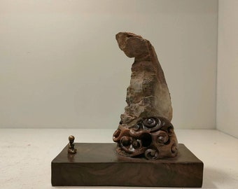 China Natural Stone Mountain Stones Bonsai Suiseki Lingbi Stone