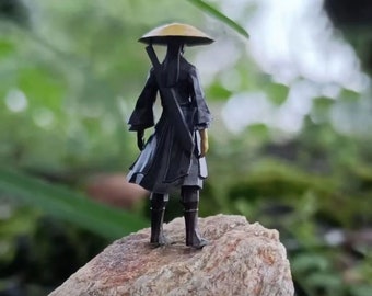 resin bonsai suiseki micro landscape decoration：knight-errant black
