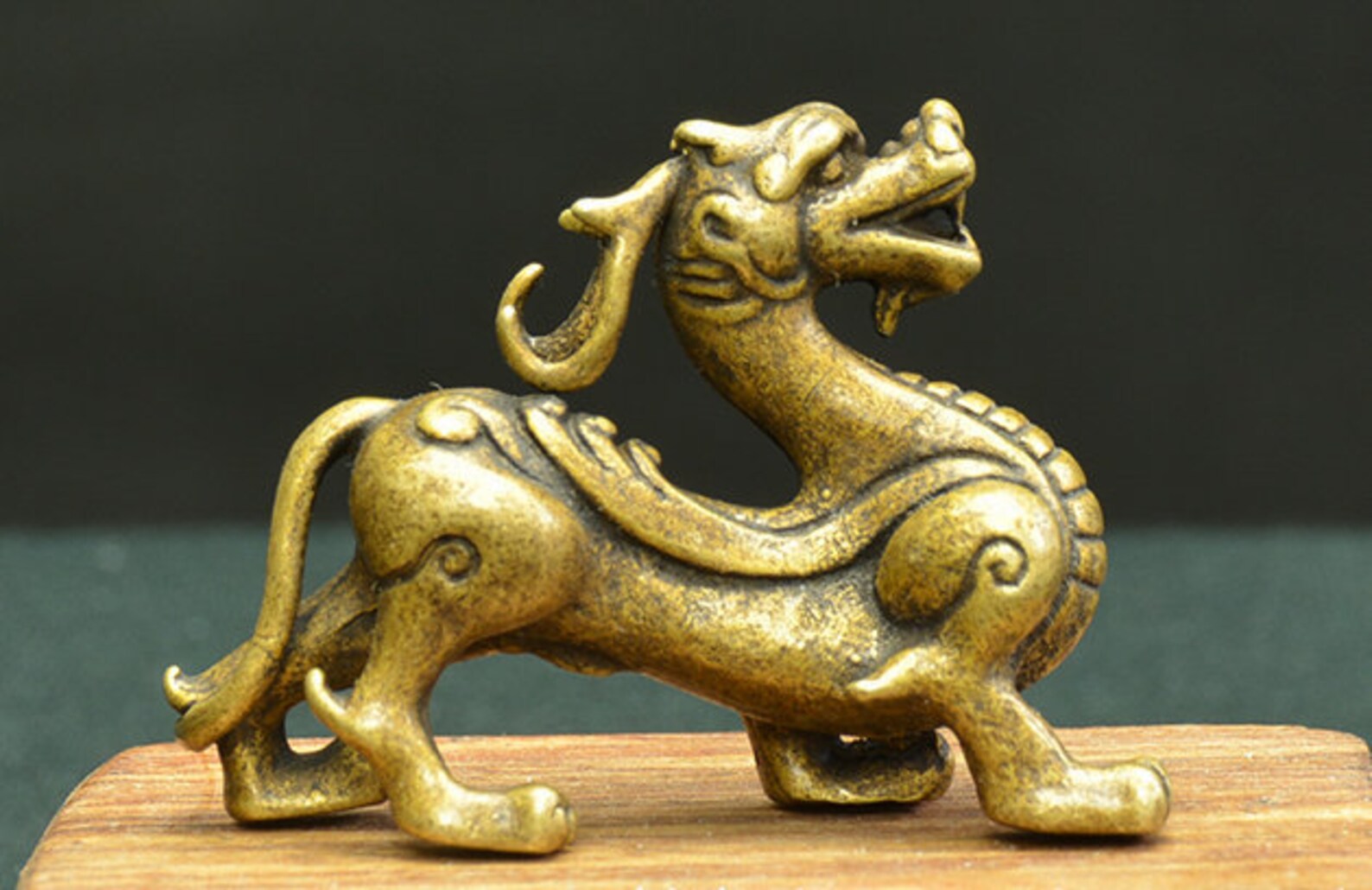 Vintage Chinese Copper Art Carvingpixiu Beast Etsy