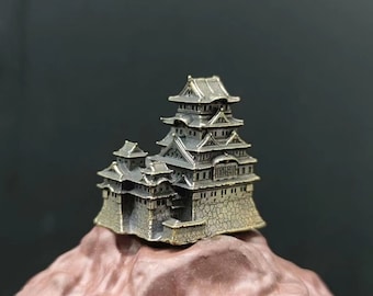 copper bonsai suiseki micro landscape decoration：japanese tower