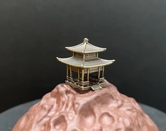 copper bonsai suiseki micro landscape decoration：pavilion 2