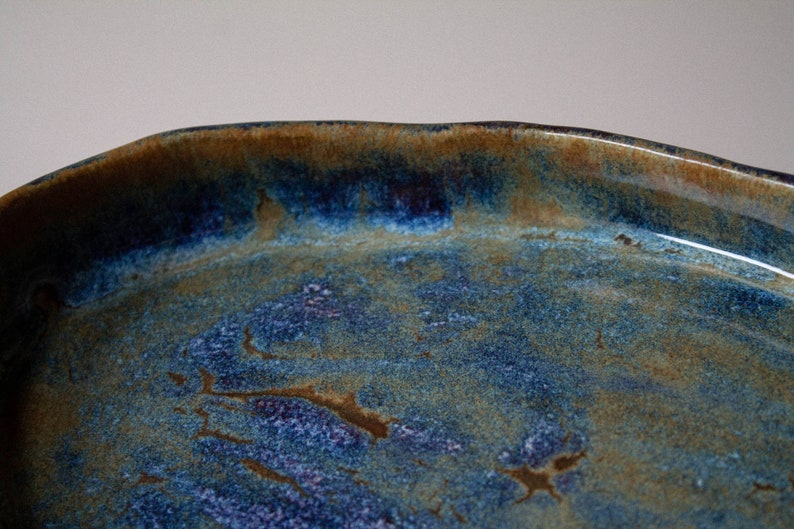 Ceramic OCEAN BLUE serving dish platter, bowl, dinnerware, plate, tray, rustic, contemporary, kitchenware, pottery, cheese, appetizer image 8