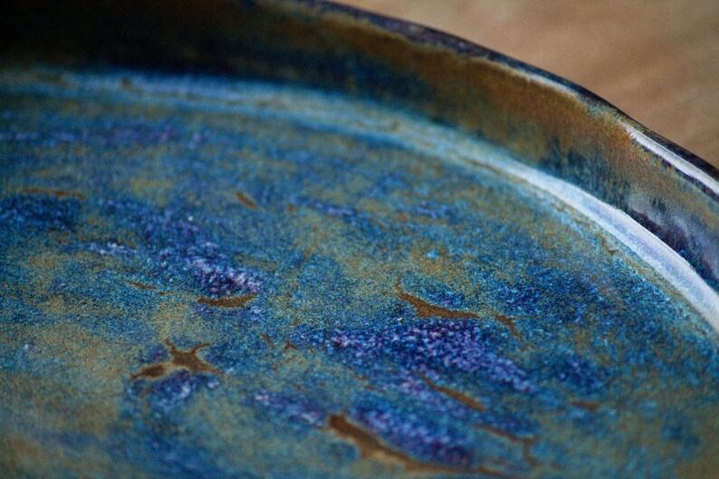 Ceramic OCEAN BLUE serving dish platter, bowl, dinnerware, plate, tray, rustic, contemporary, kitchenware, pottery, cheese, appetizer image 7