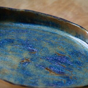 Ceramic OCEAN BLUE serving dish platter, bowl, dinnerware, plate, tray, rustic, contemporary, kitchenware, pottery, cheese, appetizer image 4