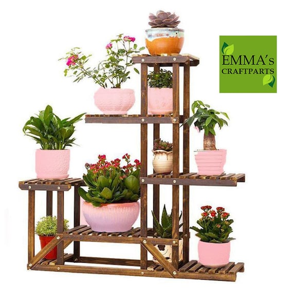 Details about   Large 17 Pot 11 Multi Tier/6 Tiered Pine Wood Plant Stand Flower Pot Rack Shelf 