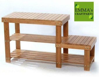 Bamboo Shoe Bench Boots Storage Seat Chair Rack Organizer Shelf Boot Sneakers