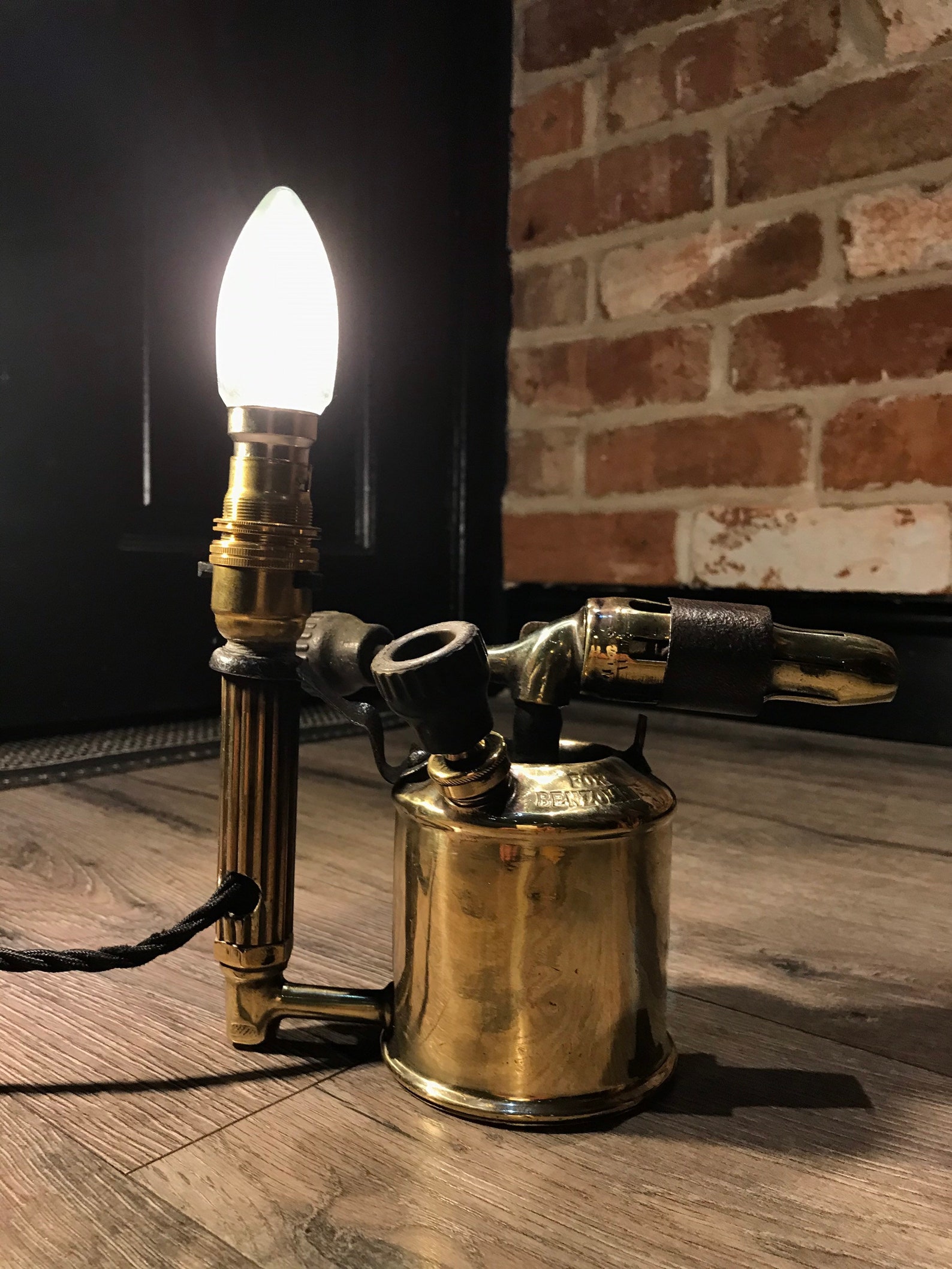 Vintage paraffin blow torch table lamp Etsy