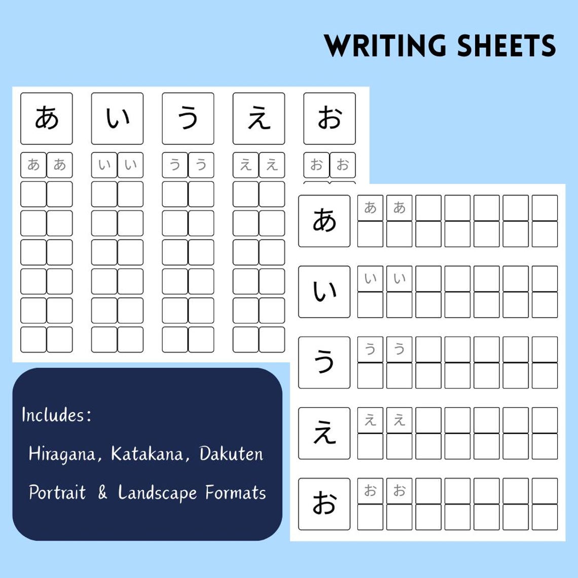 Hiragana & Katakana Practice Sheets | Japanese Alphabet Workbook (PDF ...