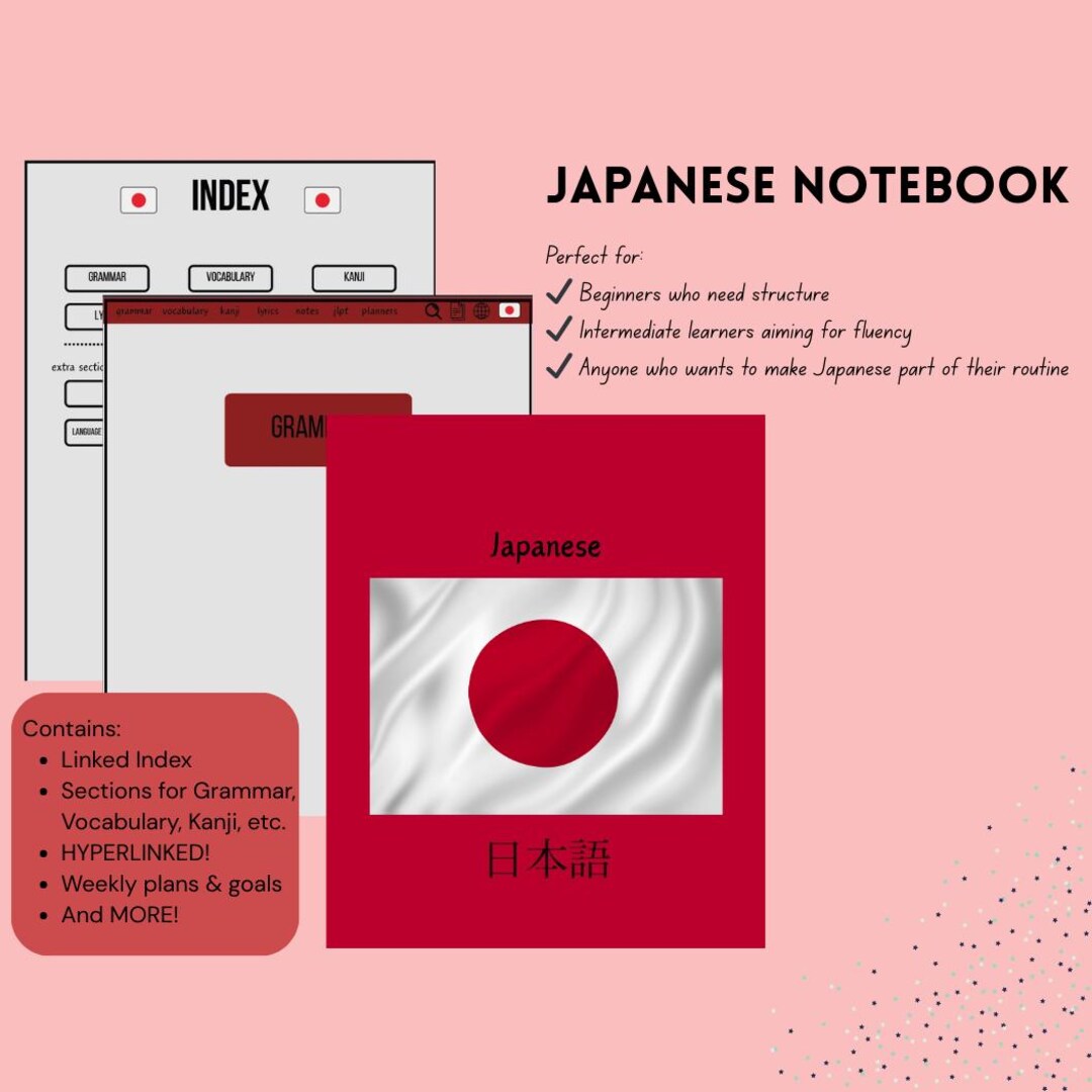 Japanese Study Journal | Language Learning Notebook (PDF Pattern) - Etsy