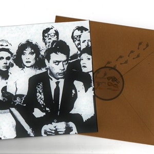 Tim Curry handgemaakte wenskaart 15x15 en envelop blanco binnenin