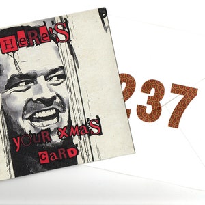 Cartão de Natal Jack Nicholson 15x15 feito à mão em branco dentro