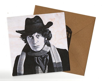 Tom Baker 15x15 greeting card  and envelope blank inside