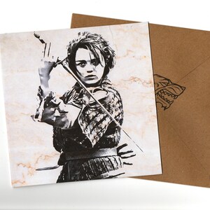 Maisie Williams 15x15 feito à mão com envelope em branco dentro
