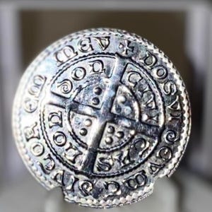 Mini groat replica in argento sterling martellato a mano da 20 mm di Edoardo IV