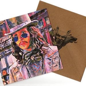 Dracula di Bram Stoker (Gary Oldman) cartolina fatta a mano in stile acquerello con busta vuota all'interno 15 cm x 15 cm