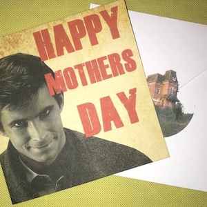 Anthony Perkins ręcznie robiona kartka na Dzień Matki z kopertą w środku 15cmx15cm