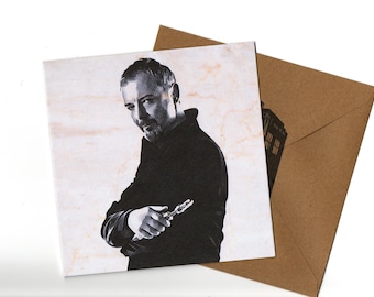 John Simm pencil style greeting card  and envelope blank inside