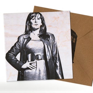 Carte de voeux style crayon Catherine Tate et enveloppe vierge à l'intérieur