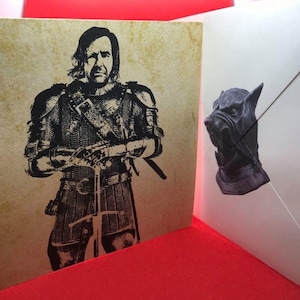 Carte faite main The Hound 15 x 15 avec enveloppe vierge à l'intérieur