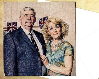 Sheila and Terry handmade greeting card 15x15 with envelope