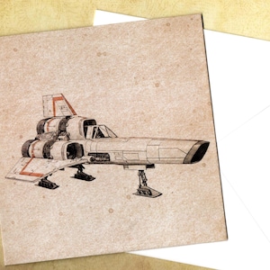 Colonial Fleet Viper MK1 15x15 greeting card  and envelope blank inside
