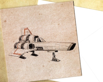 Colonial Fleet Viper MK1 15x15 greeting card  and envelope blank inside
