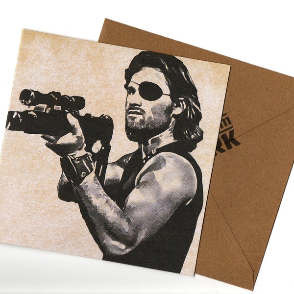 Carte de voeux vierge et enveloppe Kurt Russell 15 x 15 cm