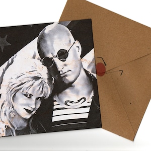 Naturborn killers Micky e Mallory biglietto di auguri stile matita 15x15 cm