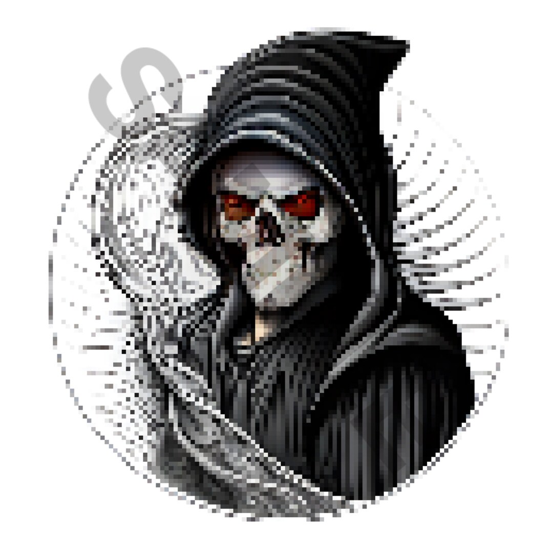 Grim Reaper Pixel Art Digital Png Picture With No Commercial ...