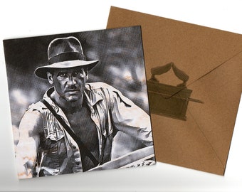 Harrison Ford handmade pencil style 15x15 greeting card an envelope