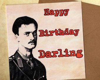 Captain Darling birthday card and envelope 15x15 blank inside