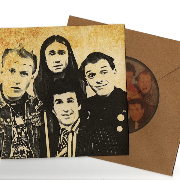 The Young Ones pencil style greeting card and envelope 15x15 blank inside