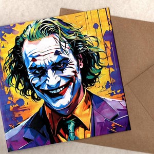 Fan art de Joaquin Phoenix, carte de voeux faite main 15 x 15 pouces avec enveloppe vierge à l'intérieur
