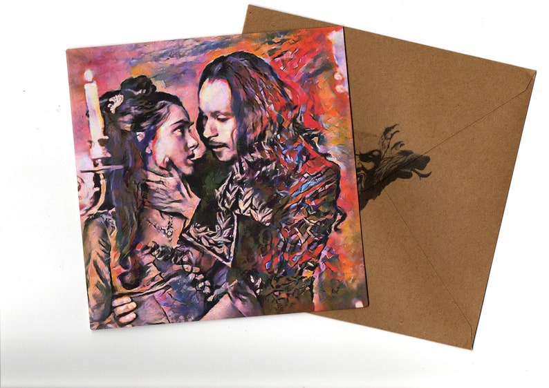 Bram Stokers Dracula Gary Oldman water colour style handmade card with envelope blank inside 15cmx15cm image 1